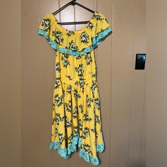 Matilda Jane Dresses & Skirts - Matilda Jane Floral Dress Women’s Large Yellow and Blue